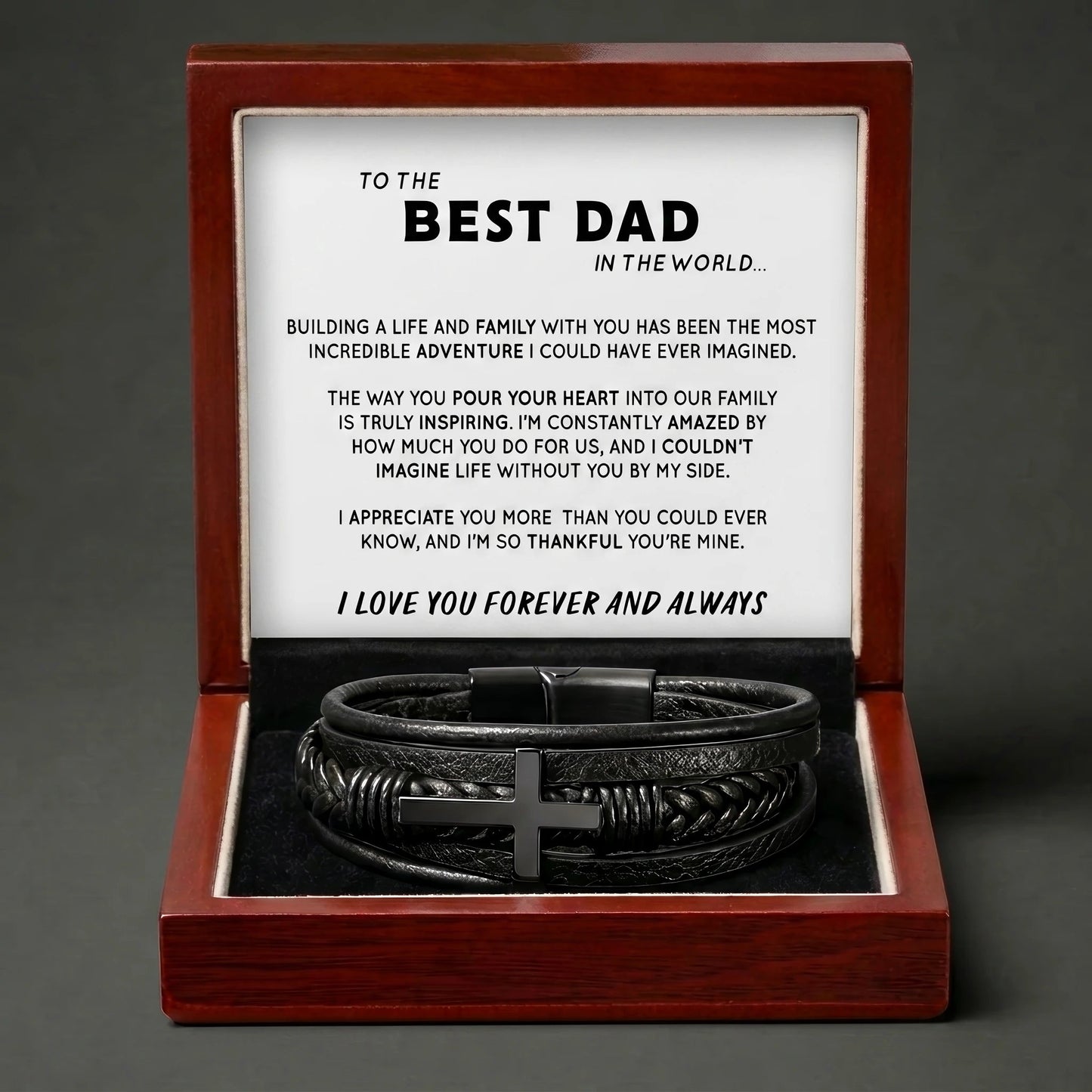 "To The Best Dad" Men's Cross Bracelet – Meaningful Keepsake Gift - The Love Sparkle