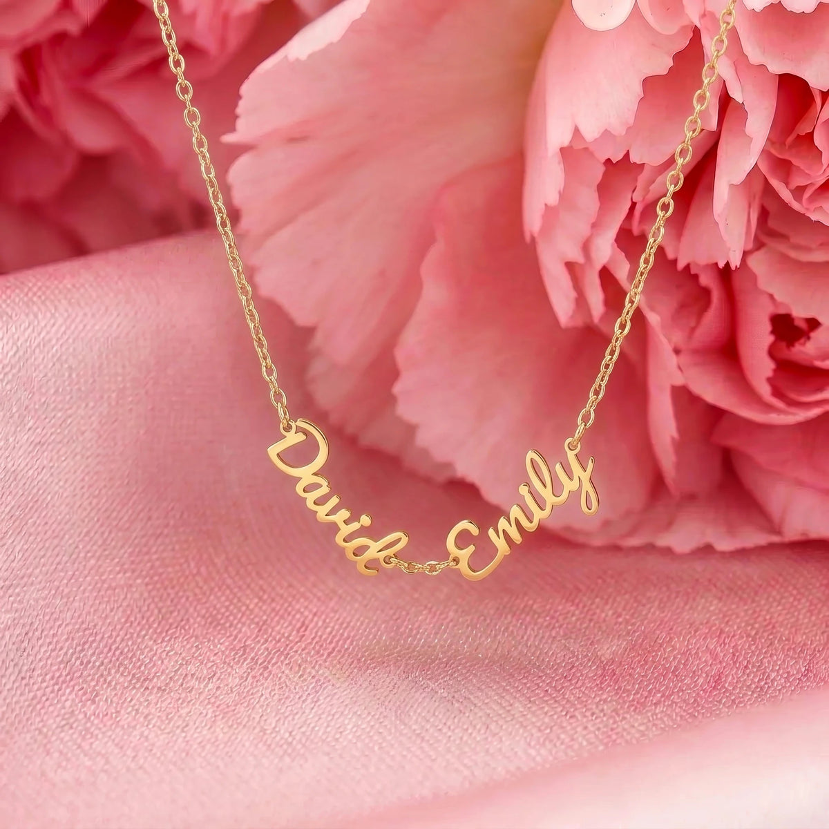 "Two Names, One Love" Custom Name Necklace – A Heartfelt Gift for Your Wife - The Love Sparkle