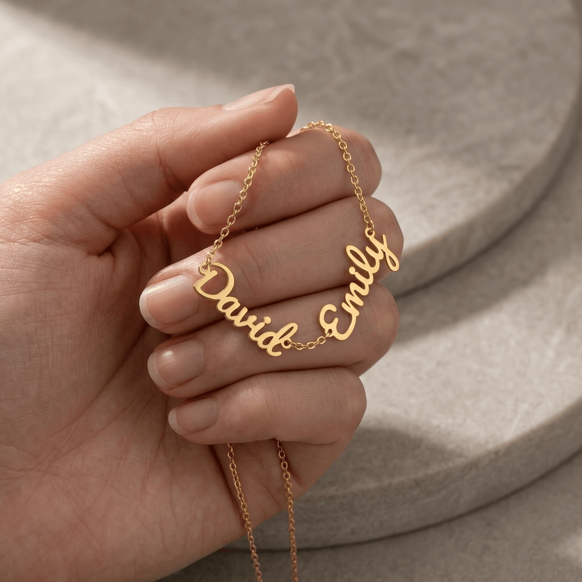 "Two Names, One Love" Personalized Couples Name Necklace – A Gift for Her - The Love Sparkle