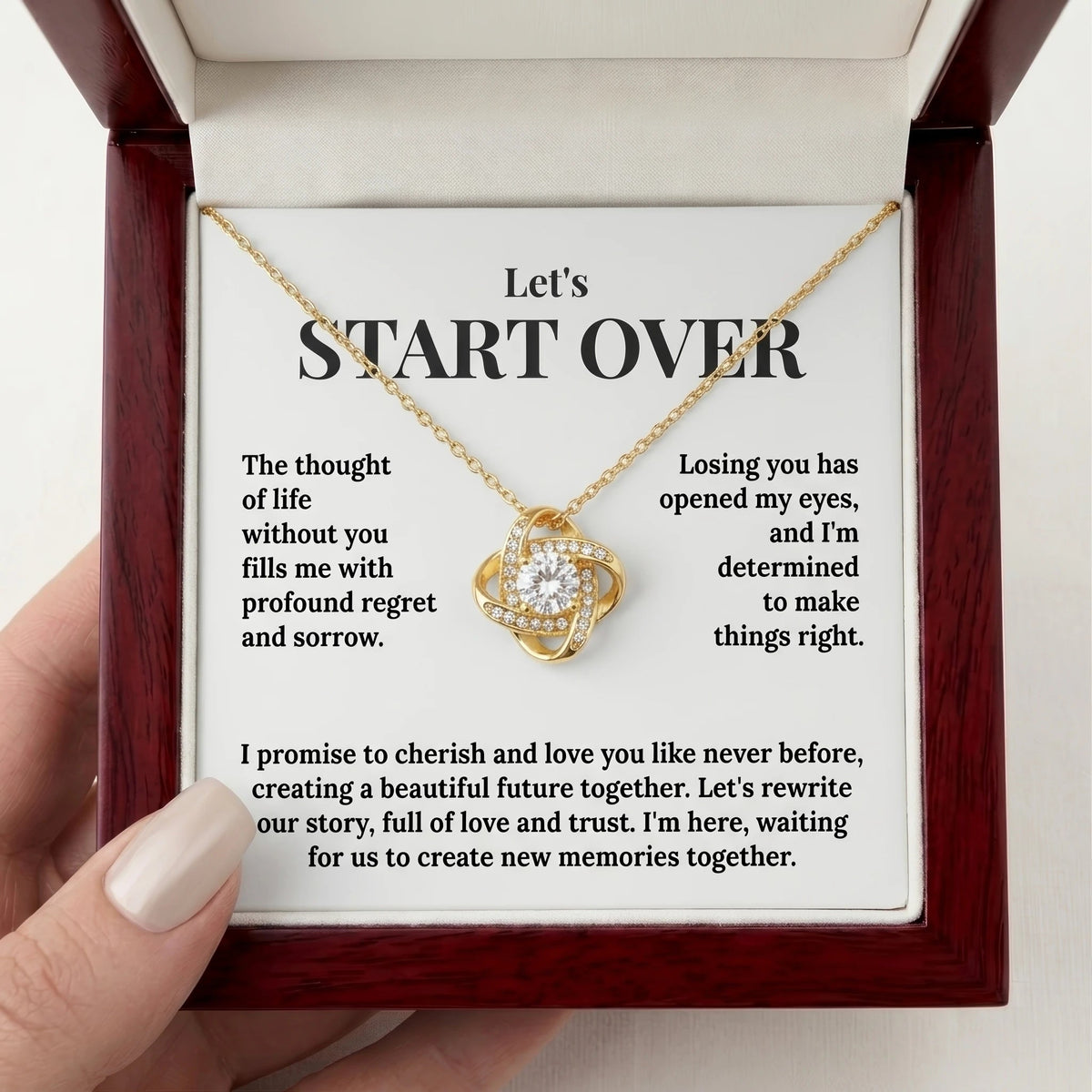 "Win Her Back" Love Knot Necklace - Romantic Reconciliation Gift for Wife or Girlfriend - The Love Sparkle