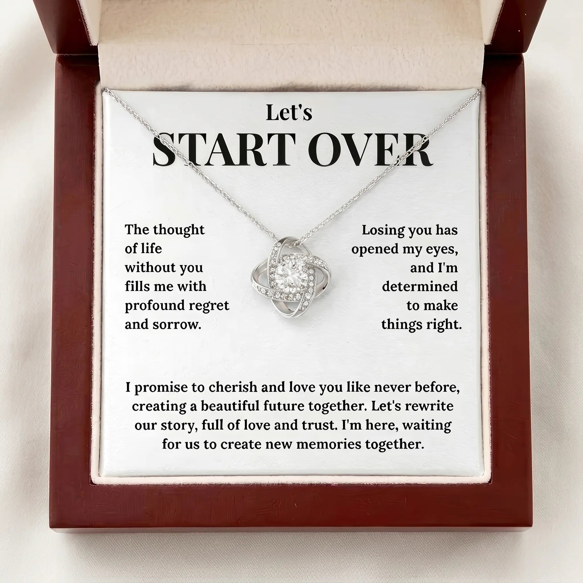 "Win Her Back" Love Knot Necklace - Romantic Reconciliation Gift for Wife or Girlfriend - The Love Sparkle