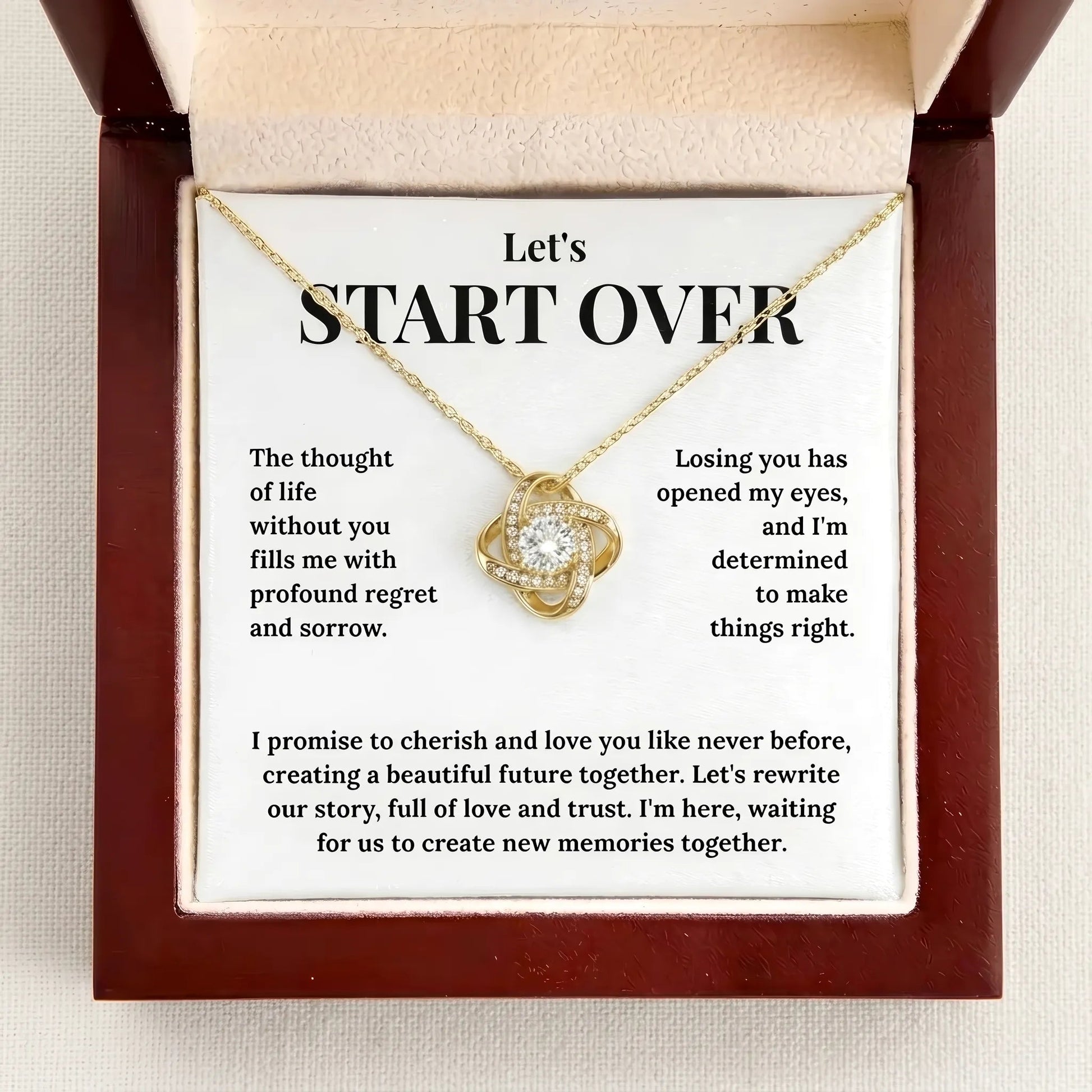"Win Her Back" Love Knot Necklace - Romantic Reconciliation Gift for Wife or Girlfriend - The Love Sparkle