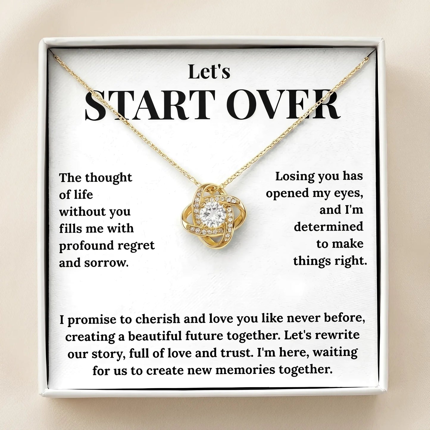 "Win Her Back" Love Knot Necklace - Romantic Reconciliation Gift for Wife or Girlfriend - The Love Sparkle