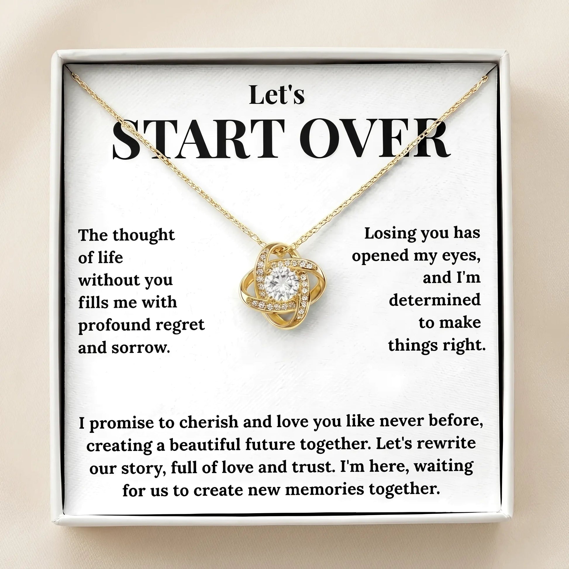 "Win Her Back" Love Knot Necklace - Romantic Reconciliation Gift for Wife or Girlfriend - The Love Sparkle