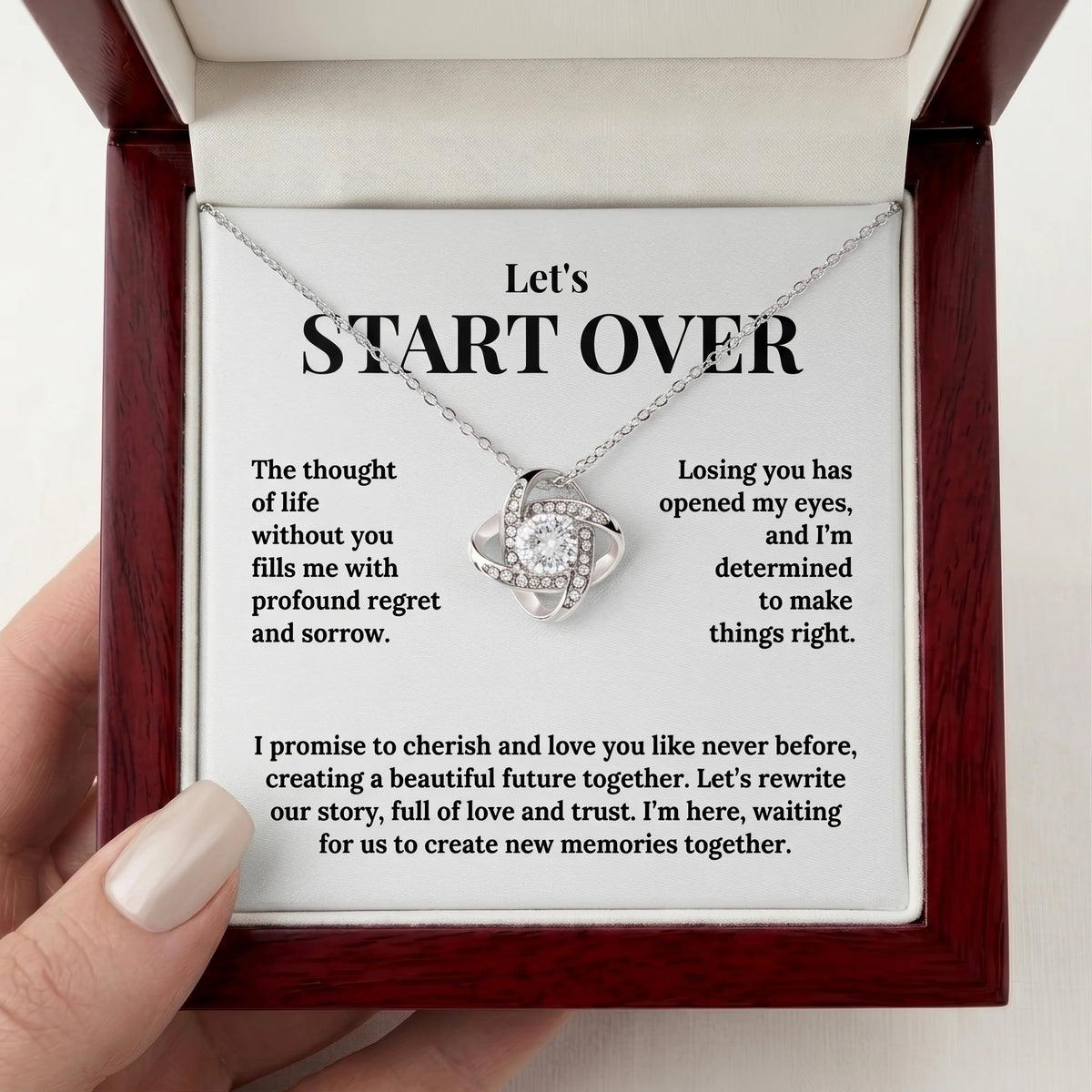 "Win Her Back" Love Knot Necklace - Romantic Reconciliation Gift for Wife or Girlfriend - The Love Sparkle