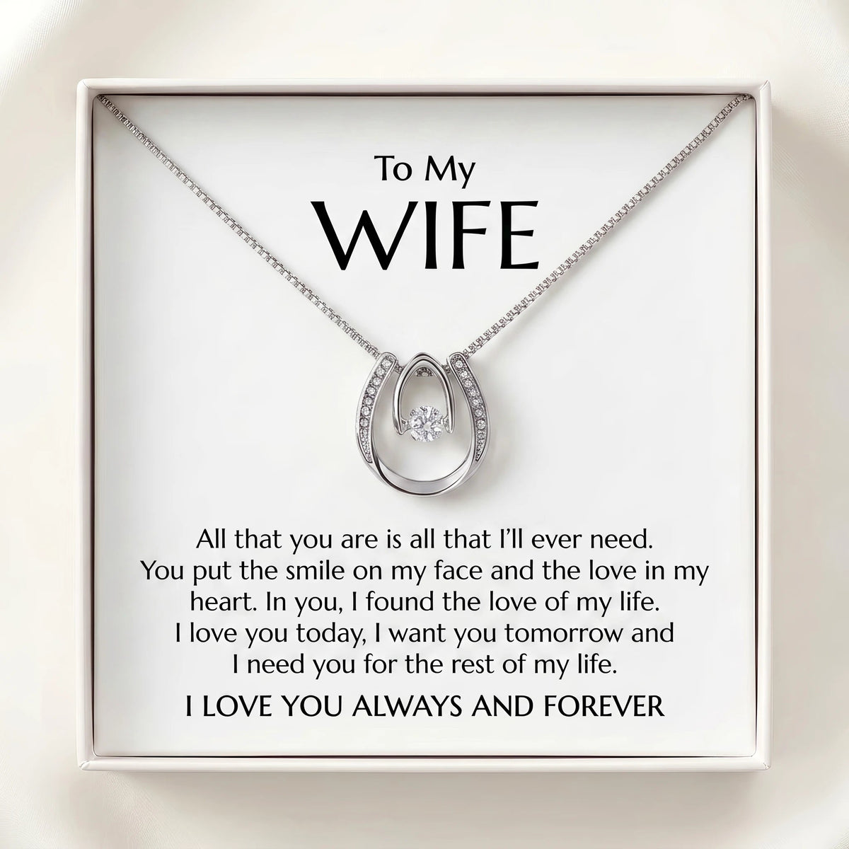 "You're the Love of My Life" Lucky In Love Necklace – Meaningful Gift for Wife - The Love Sparkle